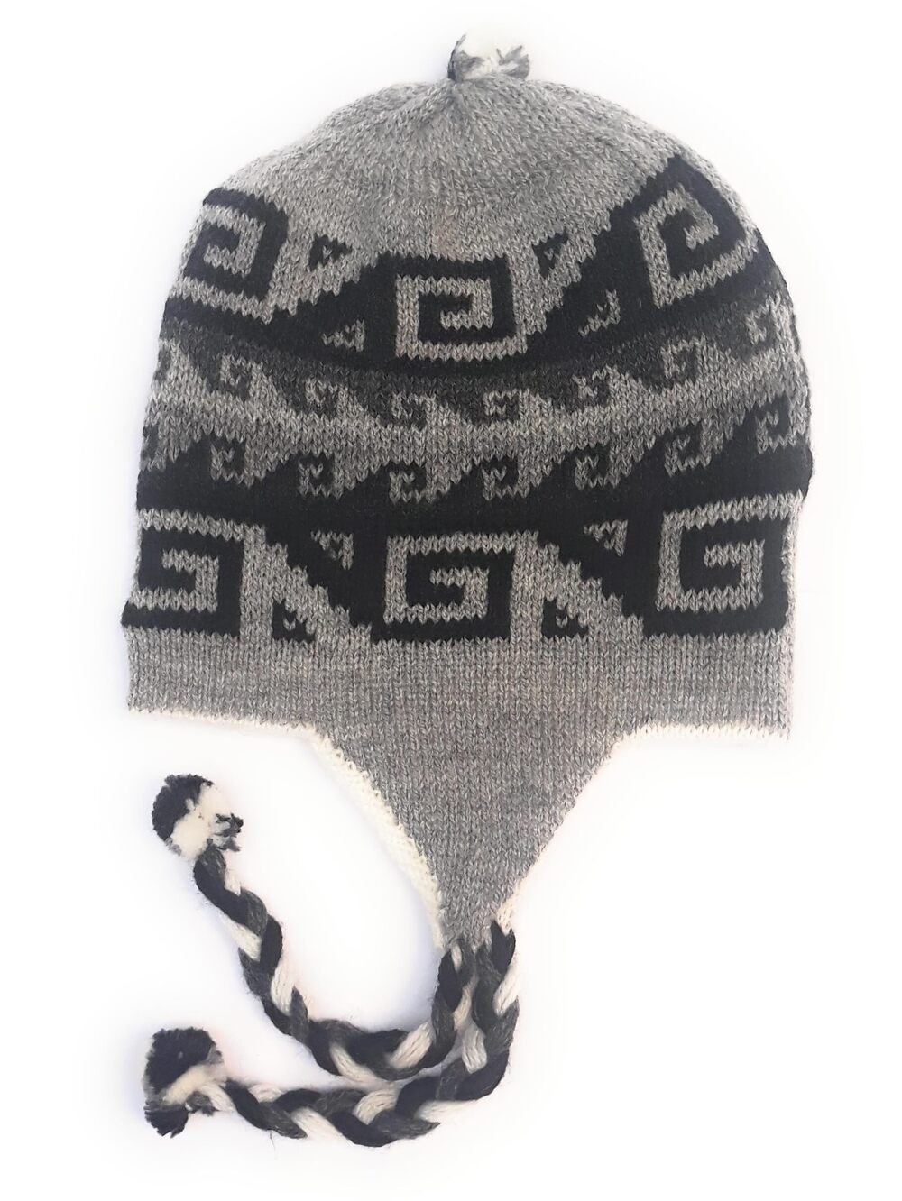 4197 Real Alpaca Peruvian Chullo Earflap Beanie Hat Alpaca Wool